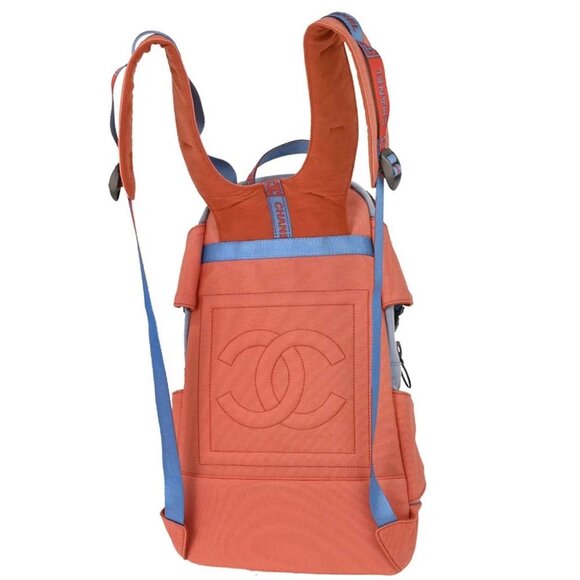 Chanel Red Blue Nylon Sport Line Backpack 115964 - Picture 2 of 10